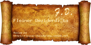 Fleiner Dezideráta névjegykártya